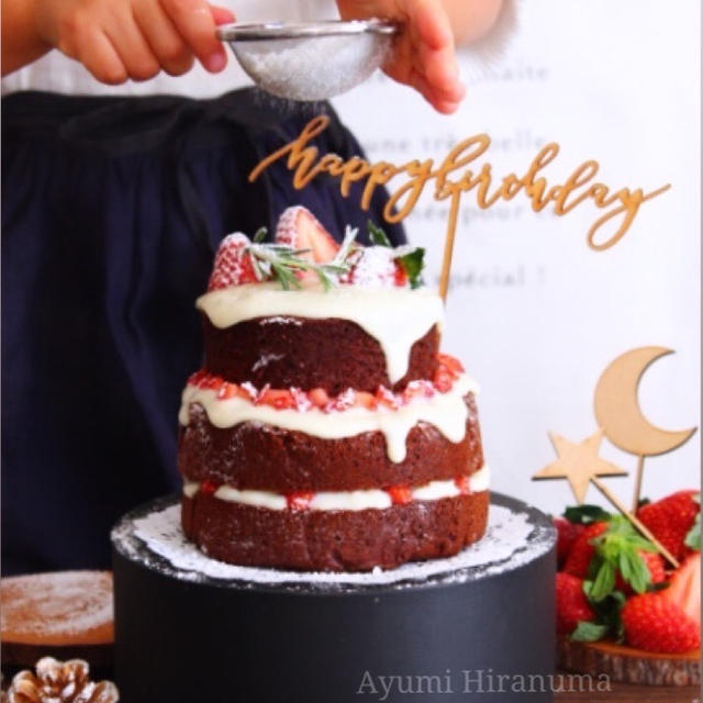二段ケーキ作り【誕生日のお祝い】