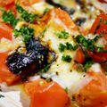 【簡単！！絶品！！トマトの海苔チーズ焼き】準備１分！焼き１０分♪／畑の野菜と花など。 by あきさん
