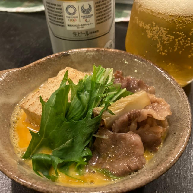 【昨日の晩ごはん☆正月の残りお肉ですき焼き】
