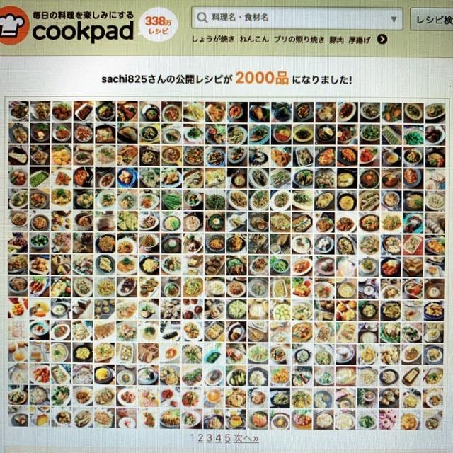公開中のレシピが2000品になりました！