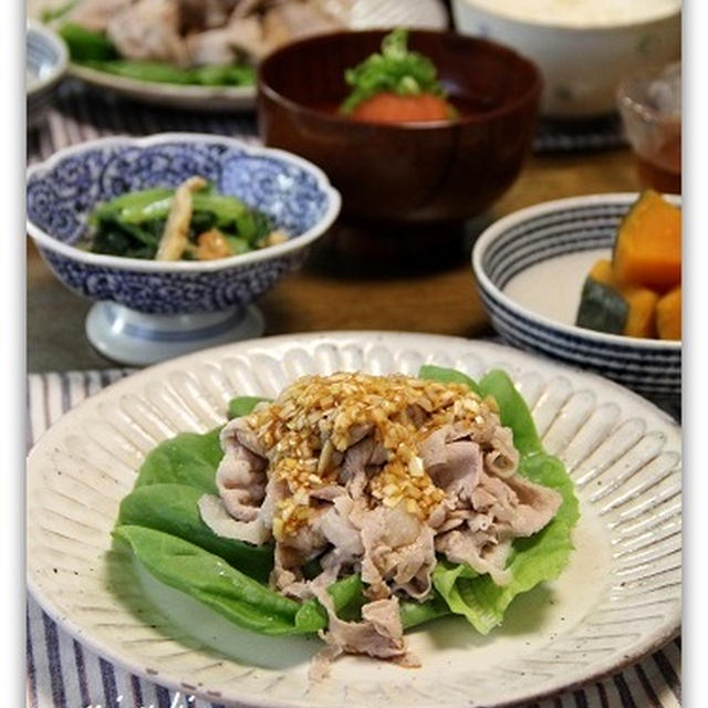 豚の冷しゃぶ　ねぎタレ＆トマトの冷たい赤だし