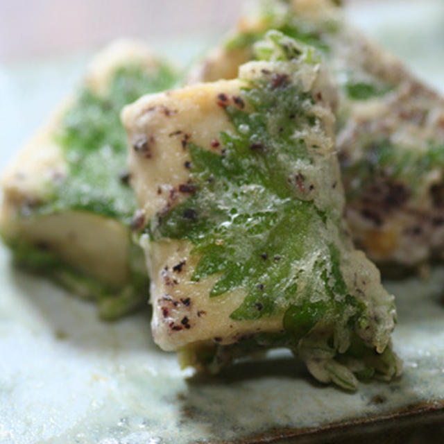 押し豆腐のゆかり揚げ