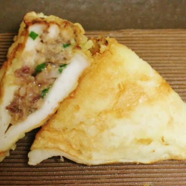 ひき肉ではなく…はんぺんの中になめろう揚げ♪