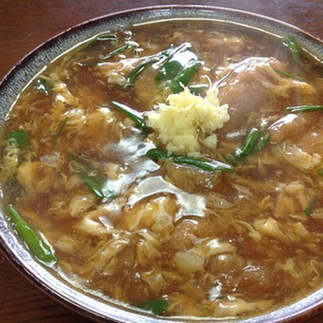 今朝の麺はねぎま風味の「けいらんきつねうどん」