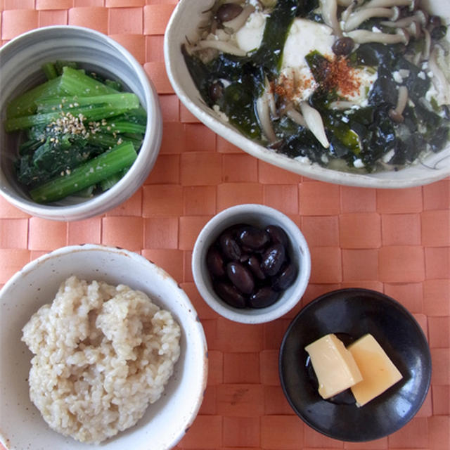 豆腐のわかめしめじあんかけ献立