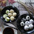 お月見に黒豆入り団子と枝豆入り団子