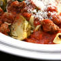 Pasta with Roasted Brussels Sprouts and Italian Sausageロースト芽キャベツ入りパスタ