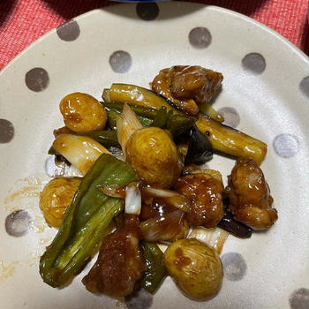 鶏肉と夏野菜の甘酢炒め