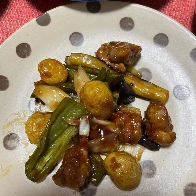 鶏肉と夏野菜の甘酢炒め