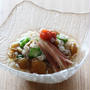 押し麦入りなめことオクラの冷たい和え物