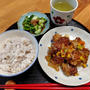 肉団子と野菜の甘酢炒めと梅きゅうり