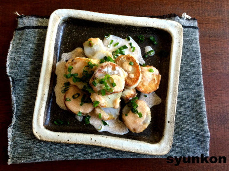 【簡単！！里芋レシピ】止まらない味です。里芋フライの明太マヨソースがけ