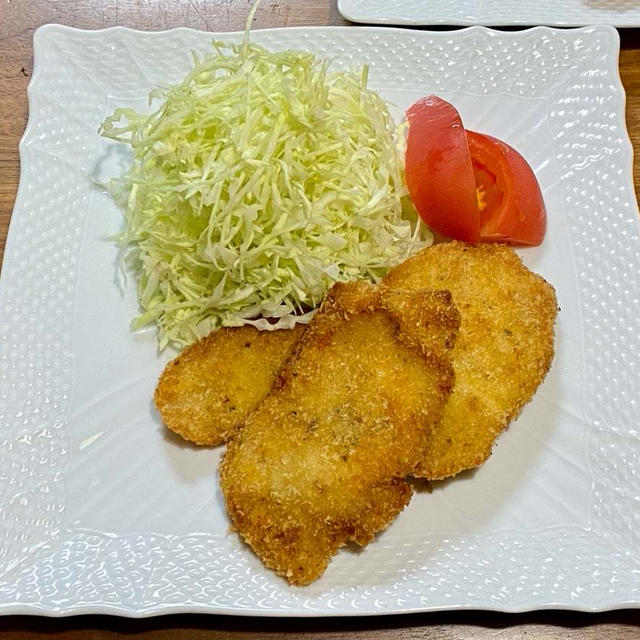 鶏カツと追加で簡単かぼちゃポタージュ ！