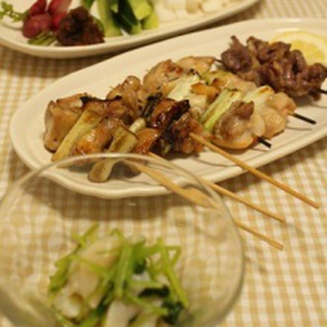 おうち居酒屋気分で♪焼き鳥＆無農薬野菜スティック・・など