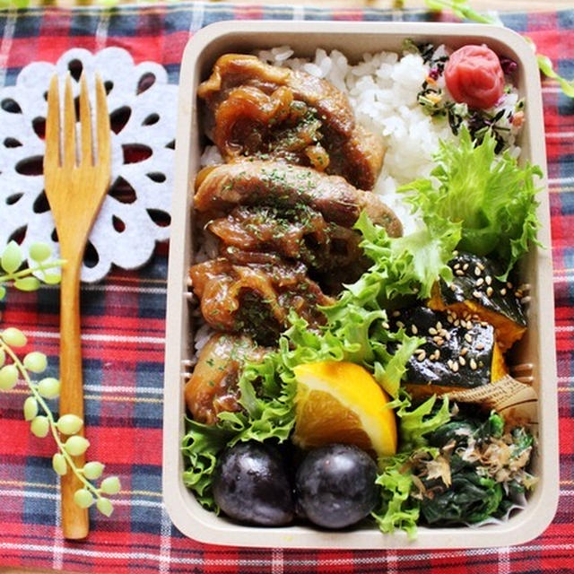 本日のお弁当【豚ロースの甘辛煮弁当】＊またまたお礼を・・