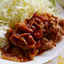 豚肉のしょうが焼き　ネギとベーコンの即席スープ