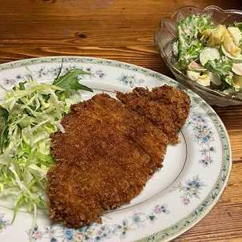 トンカツとマカロニサラダ。菜園仕事。白菜の本格漬け