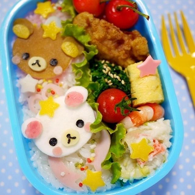 リラックマとコリラックマの七夕☆弁当