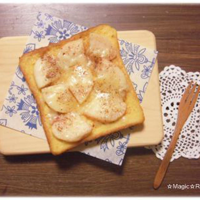 桃とチーズのシナモンフレンチトースト