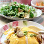 ベビーホタテのあんかけ天津飯