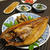 北海道産ホッケの干物♪ ほうれん草と豆もやしの海苔梅ナムル