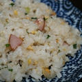 12月16日の あさごはん　　ウインナーと卵の炒飯