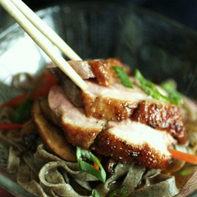 Asian BBQ Chicken with Buckwheat Udon