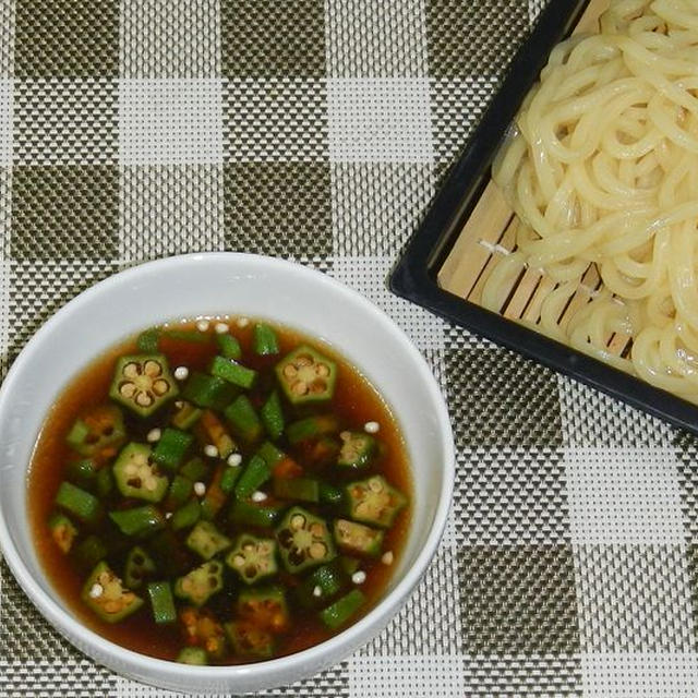 沖縄風オクラそば（中華つけ麺）