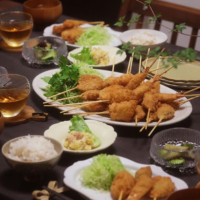 【献立】串揚げ三昧で串揚げパーティー。～今日は最後のばあや業～