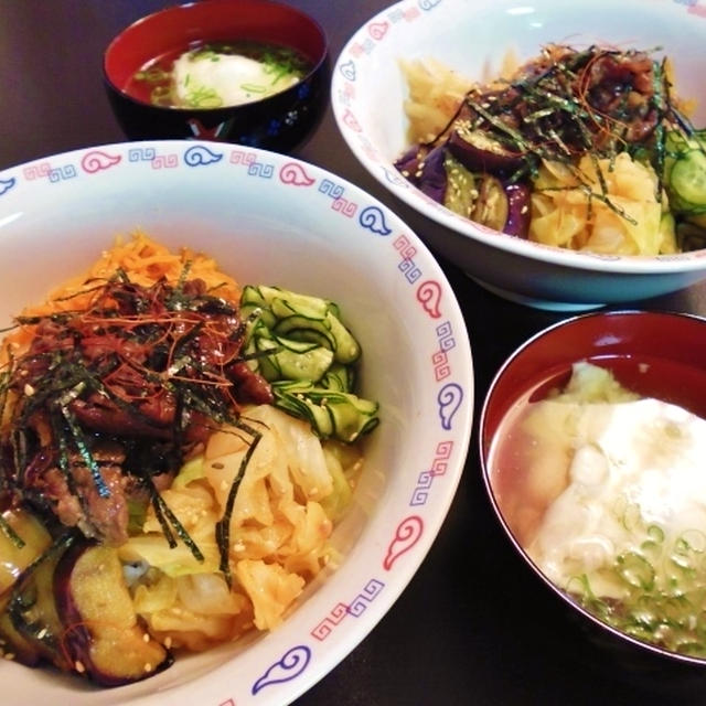 ビビンバ丼とたまごスープ