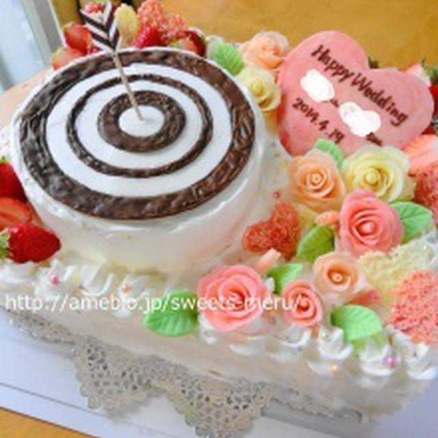 弓道の的とバラのウエディングケーキ By Meruさん レシピブログ 料理ブログのレシピ満載