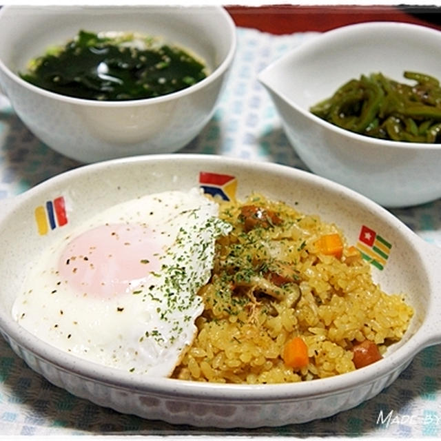 炊飯器で炊くカレーピラフドリア