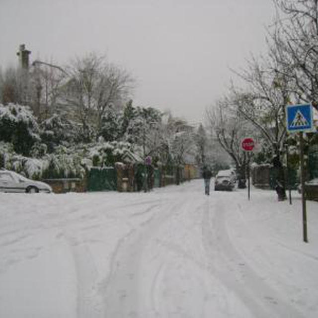 雪　車が滑り落ちてくる、郵便局は閉まっている？