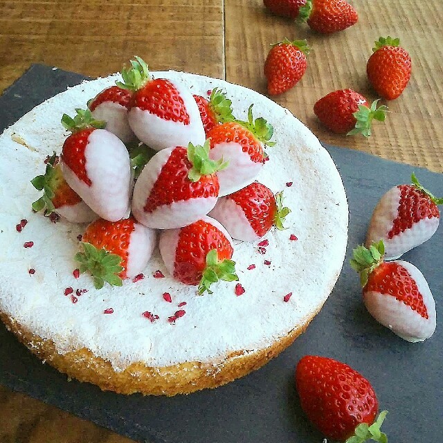 ホワイトチョコでガトーショコラ