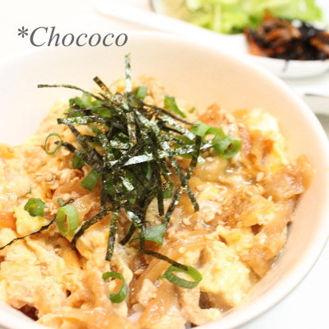切干大根の煮物で卵とじ丼