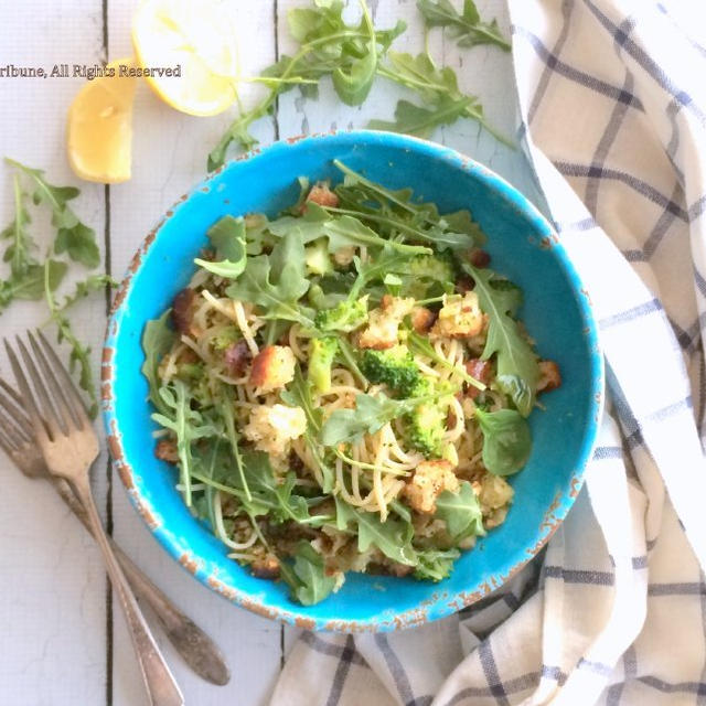 Lemon Garlic Broccoli Arugula Pastaレモンガーリックルッコラブロッコリパスタ