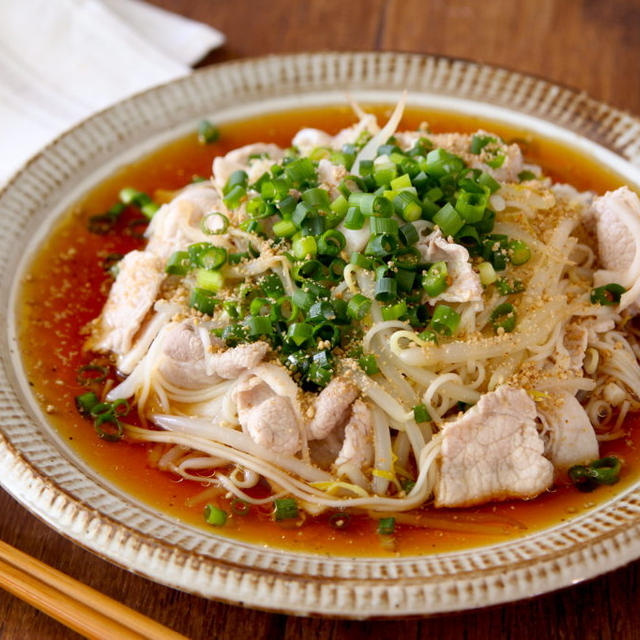 包丁いらず！　【調理時間5分】で「豚しゃぶそうめん」の簡単レシピ