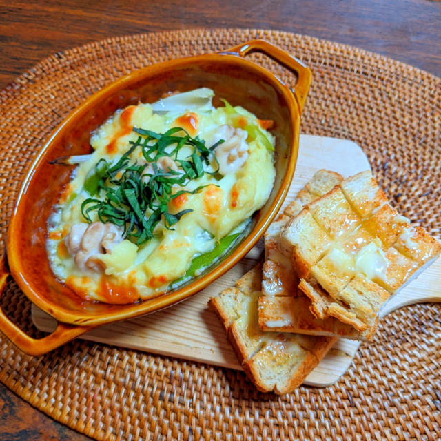 白子の豆乳味噌グラタン と ブルスケッタ