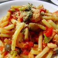 ★時短！ブロッコリ、キノコと鶏ささみのトマトマカロニパスタ★