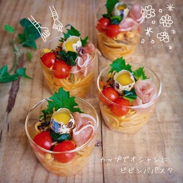 モランボン＊韓の食菜 カップでオシャレに♡ビビンバパスタ