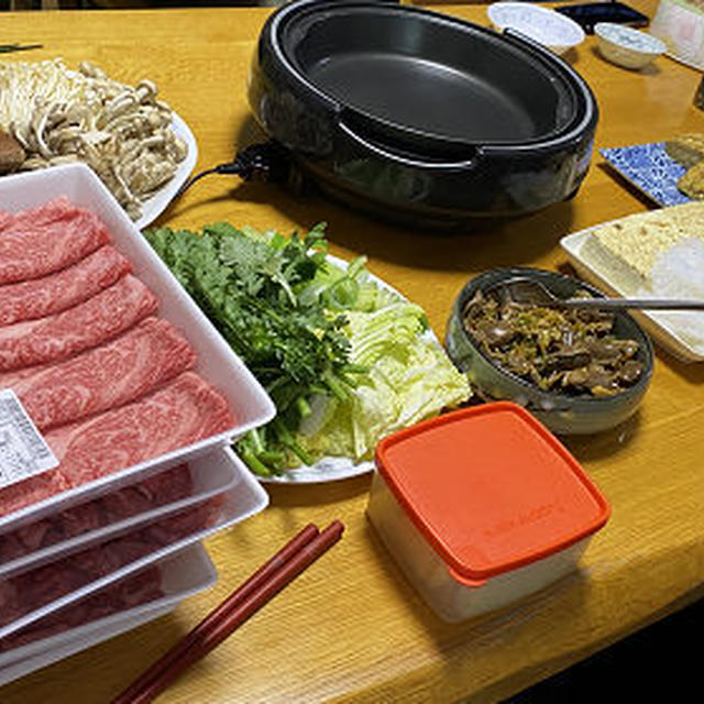 ちーちゃん家族とすき焼き♪