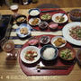 10/31の晩ごはん　きゃべつとんこつ鍋＋ローストビーフサラダ＋小鉢とサラダとかで10品♪