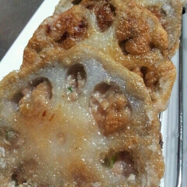 豚ひき蓮根はさみ揚げ☆