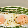 お手軽に作ることができるイタリアの前菜料理！　グリーンアスパラガスと卵のオーブン焼き by kuiwunさん