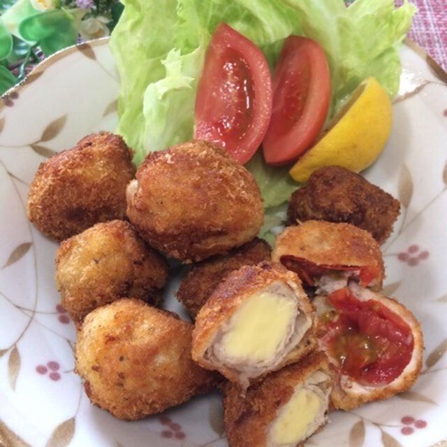 豚薄切り肉のトマチーズカツ、ポテトサラダ 1,173円！