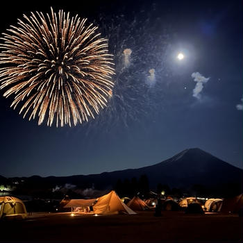 第9回田貫湖まつり 富士山を背景に約30分間の打ち上げ花火