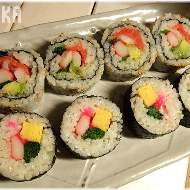 簡単■ 【恵方巻き】と【カリフォルニアロール】■今日は節分(*`・ω・)