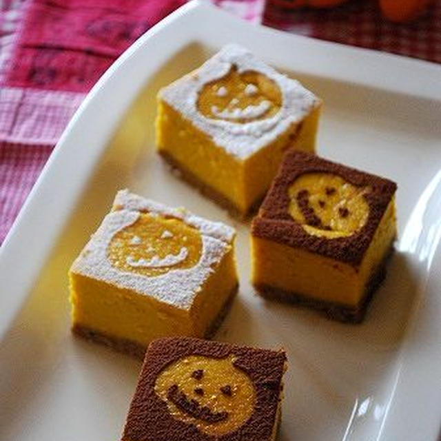 ハロウィンのパンプキンチーズケーキ