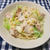 「早ゆでパスタ」でキャベツとサーモンのクリームパスタ