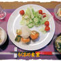 【豚バラ肉の厚揚げと人参巻き】定食♪と【抹茶ぷりん】♪